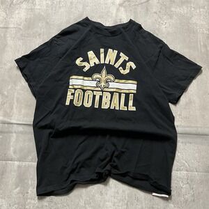 NEW ORLEANS SAINTS (SS) NFL TEAM APPAREL MENS L BLACK GRAPHIC CREW NECK SHIRT!